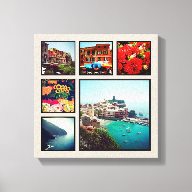Custom Instagram Photo Collage Wrapped Canvas Art (Front)