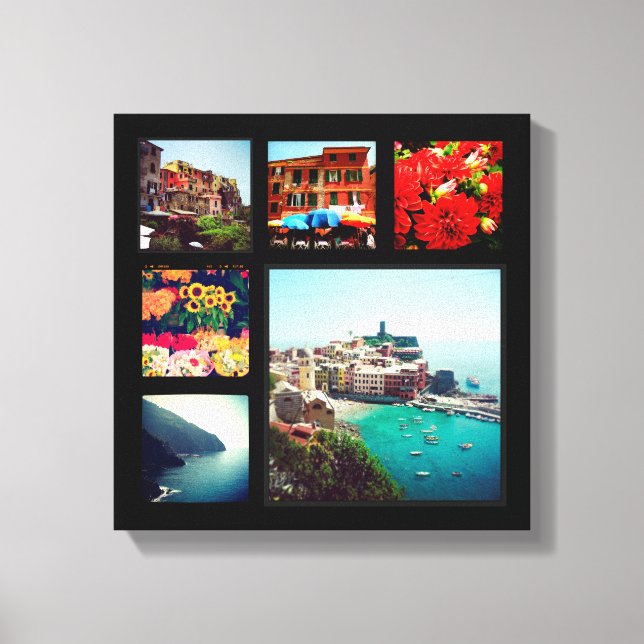 Custom Instagram Photo Collage Wrapped Canvas Art (Front)
