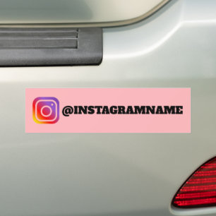 Custom Instagram Social Media Handle Name  Bumper Sticker