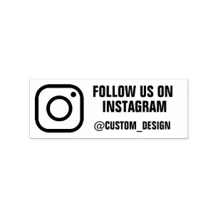 Custom Instagram Username   Follow Us On Instagram Rubber Stamp