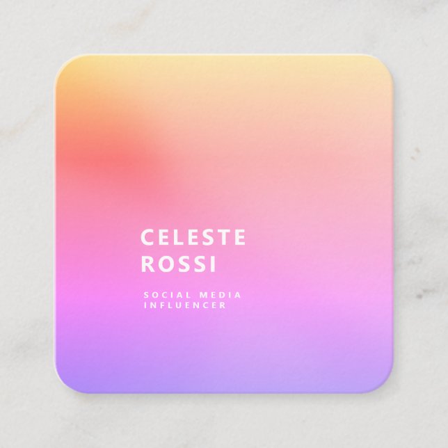 Custom instagram web celebrity fashion blogger square business card (Front)