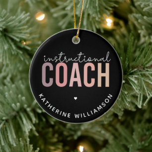 Custom Instructional Coach Educational Coach Gift Ceramic Tree Decoration