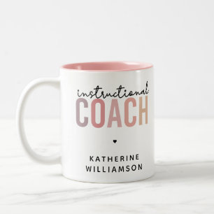 Custom Instructional Coach Educational Coach Gift Two-Tone Coffee Mug
