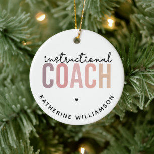 Custom Instructional Coach Educational Coach Gifts Ceramic Tree Decoration