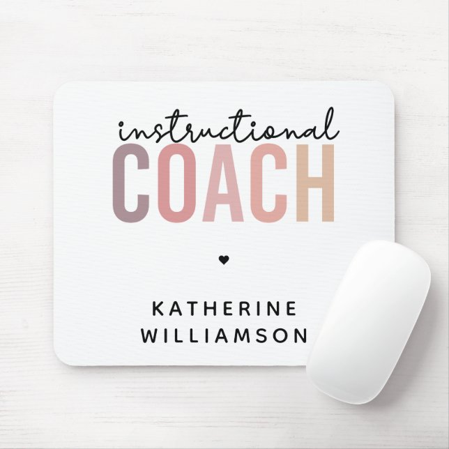 Custom Instructional Coach Educational Coach Gifts Mouse Mat (With Mouse)