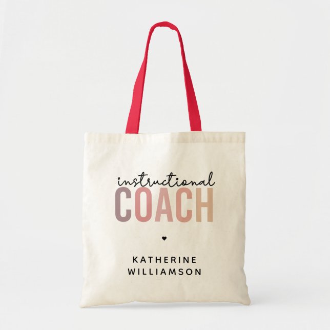 Custom Instructional Coach Educational Coach Gifts Tote Bag (Front)