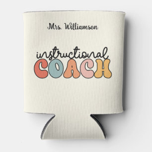 Custom Instructional Coach Educational Coach Retro Can Cooler