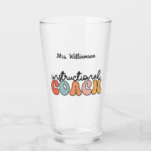 Custom Instructional Coach Educational Coach Retro Glass