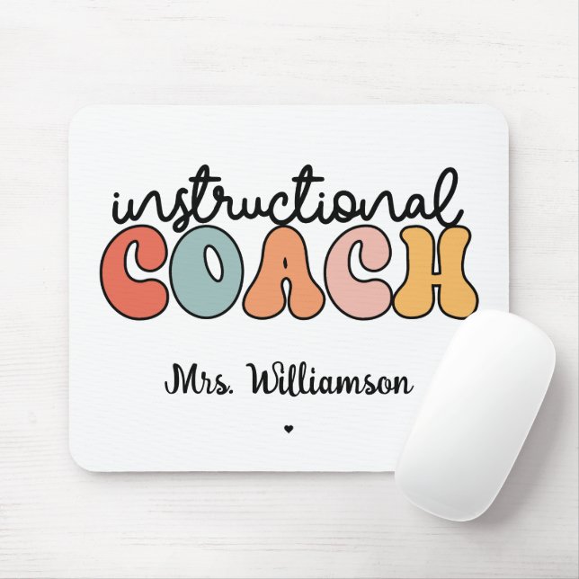 Custom Instructional Coach Educational Coach Retro Mouse Mat (With Mouse)