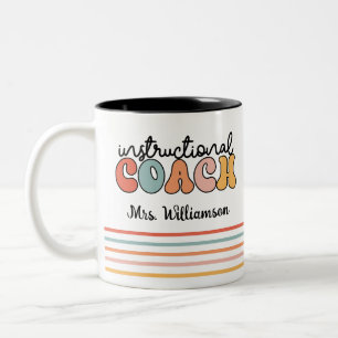 Custom Instructional Coach Educational Coach Retro Two-Tone Coffee Mug