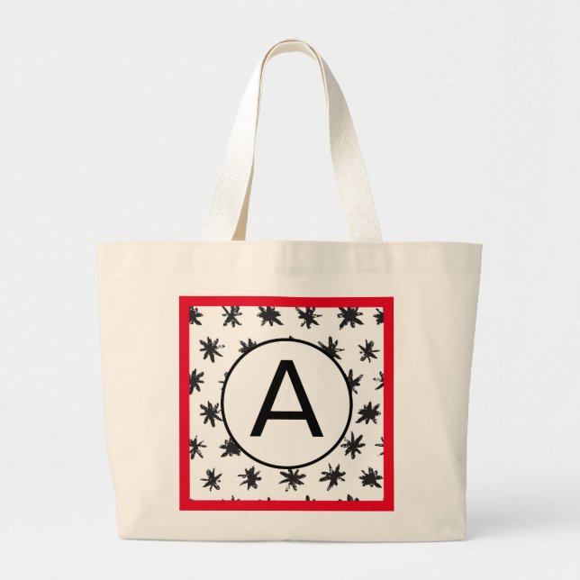 CUSTOM INTIAL HAND DRAWN STARS WITH ANGEL Tote Bag (Front)