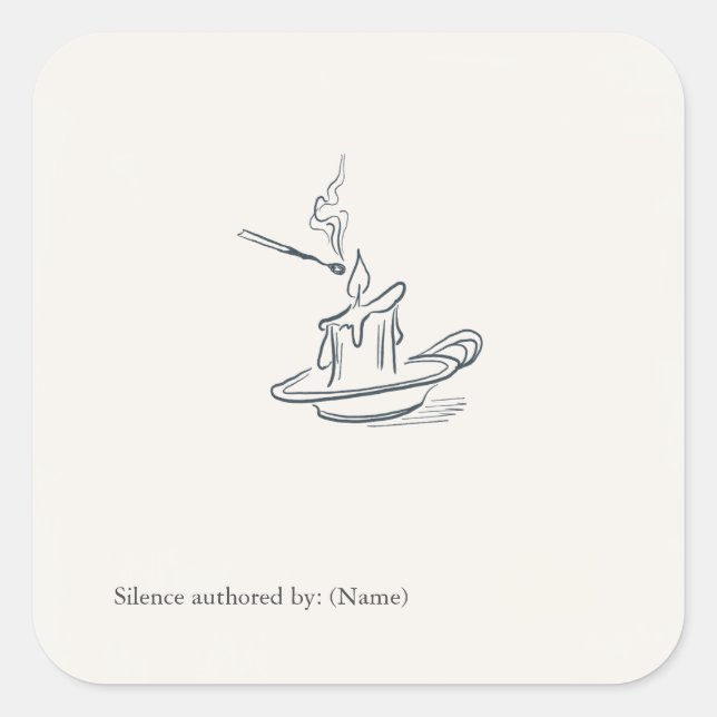 Custom Introvert Gift Minimalist Line Art Square Sticker (Front)