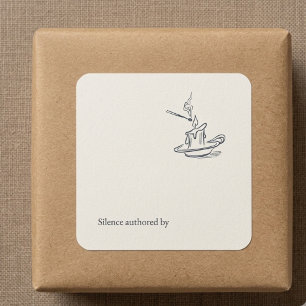 Custom Introvert Gift Minimalist Line Art Square Sticker