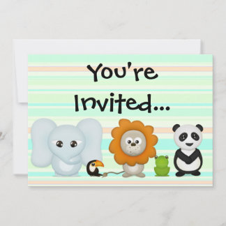 Custom Invitation, Cute Animals for Baby or Kids.. Invitation