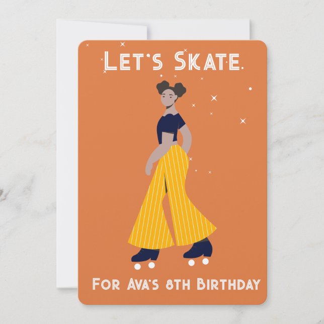 Custom Invitation - Roller Skating Birthday Party (Front)