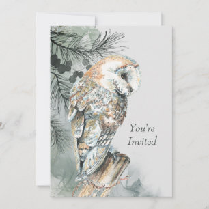 Custom Invite Retirement Party Barn Owl Art