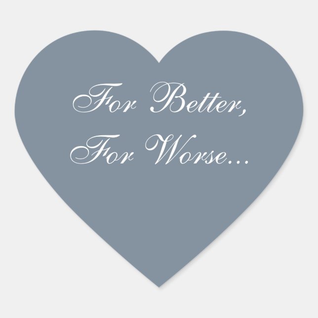 Custom Invite Slate Grey Heart Sticker (Front)