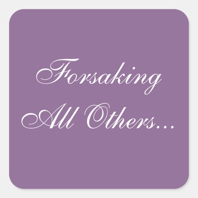 Custom Invites French Lilac Wedding Vows Envelope Square Sticker (Front)