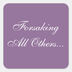 Custom Invites French Lilac Wedding Vows Envelope Square Sticker