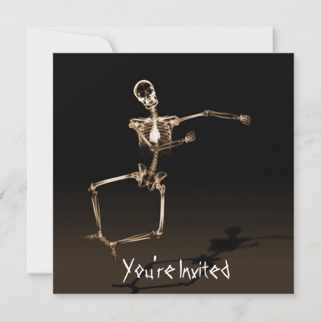 CUSTOM INVITES - X-Ray Skeleton Joy Leap - Orange (Front)