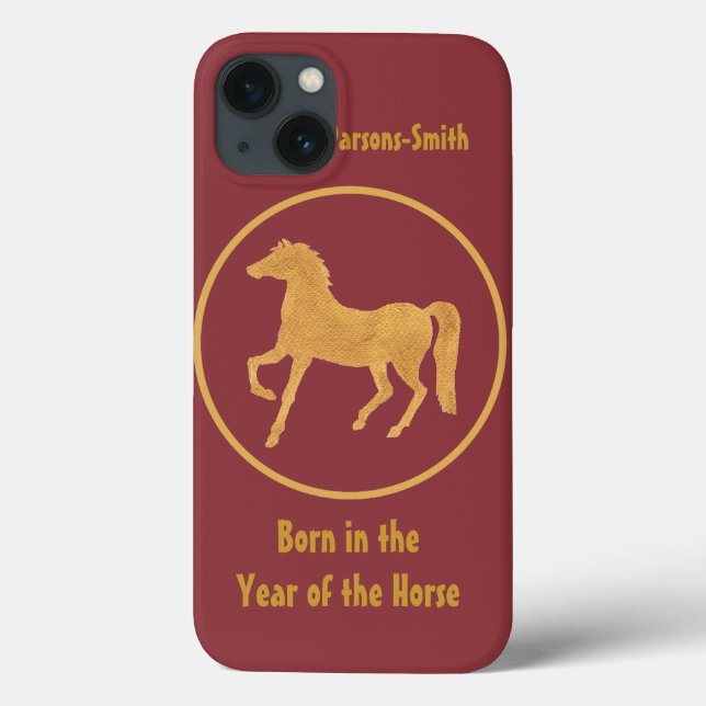 Custom iPad Case: Gold-effect Horse Pattern Case-Mate iPhone Case (Back)