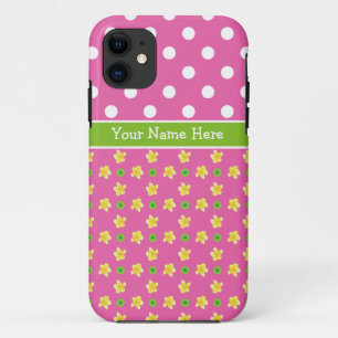 Custom iPhone 5/5s Case: Primroses, Polka Dots iPhone 11 Case
