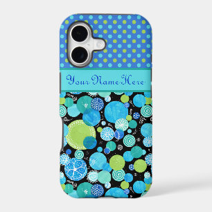 Custom iPhone 5/5s Case: Quirky Moons, Polka Dots