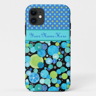 Custom iPhone 5/5s Case: Quirky Moons, Polka Dots iPhone 11 Case