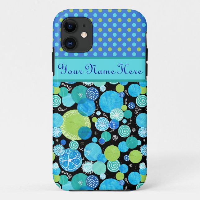 Custom iPhone 5/5s Case: Quirky Moons, Polka Dots Case-Mate iPhone Case (Back)