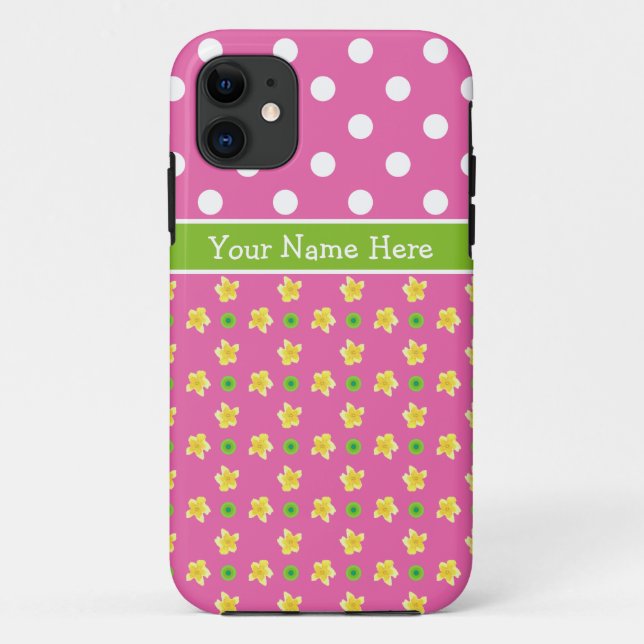 Custom iPhone 5 Xtreme Case: Primroses, Polka Dots Case-Mate iPhone Case (Back)