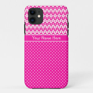 Custom iPhone 5s Case: Candy Pink and White iPhone 11 Case
