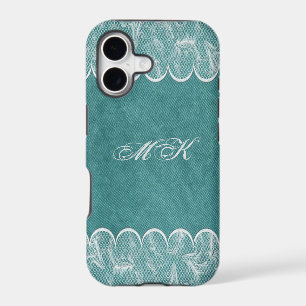 Custom iPhone 6/6s Case Lace in Teal and White