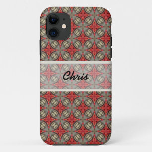 Custom Iphone Brown Red phone case