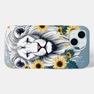 Custom iPhone Case, Sunflowers Magical Lion iPhone 15 Case