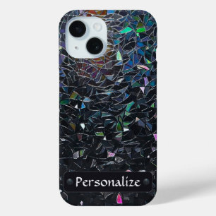 Custom Iridescent Abstract Stained Glass Pattern iPhone 15 Case