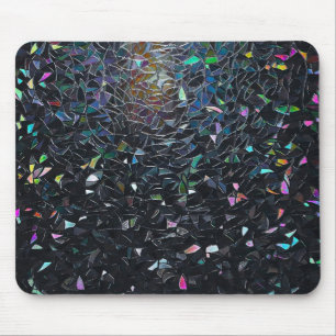 Custom Iridescent Abstract Stained Glass Pattern Mouse Mat