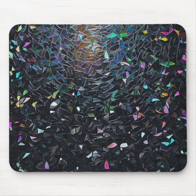 Custom Iridescent Abstract Stained Glass Pattern Mouse Mat (Front)