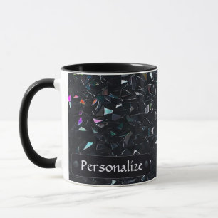 Custom Iridescent Abstract Stained Glass Pattern Mug