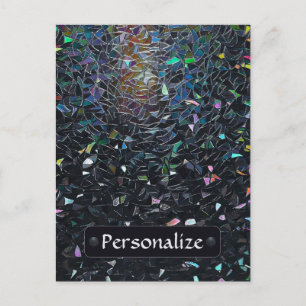 Custom Iridescent Abstract Stained Glass Pattern Postcard