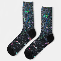 Custom Iridescent Abstract Stained Glass Pattern Socks