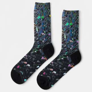 Custom Iridescent Abstract Stained Glass Pattern Socks