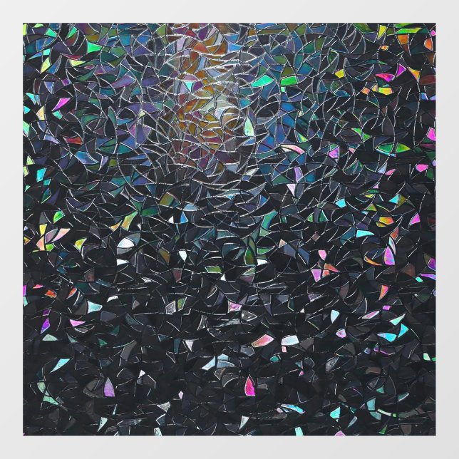 Custom Iridescent Abstract Stained Glass Pattern Window Cling (Sheet)