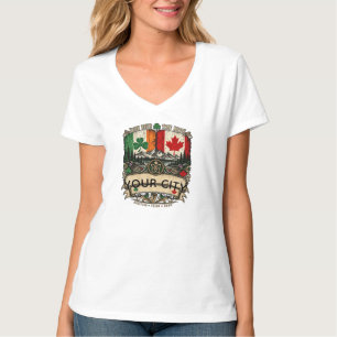 Custom Irish Canadian Flag City Province Heritage T-Shirt