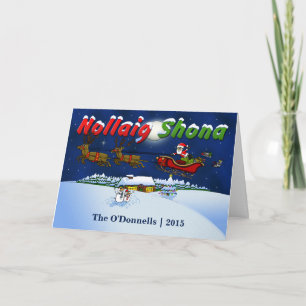 Custom Irish Gaelic Merry Christmas Nollaig Shona Holiday Card