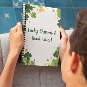 Custom Irish Shamrock & Clover Border Notebook