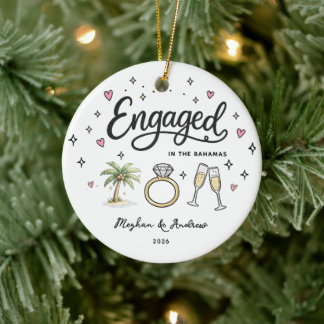 Custom  Island Engagement Ornament 