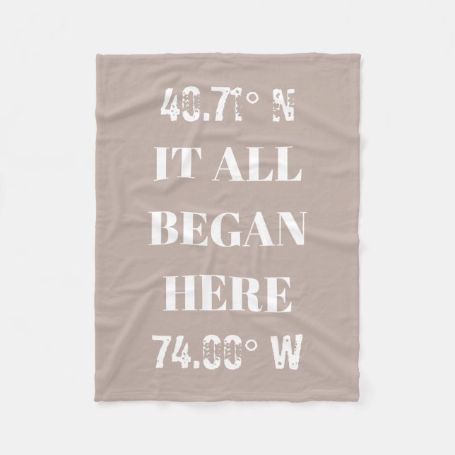 Custom It All Began Coordinates Fleece Blanket (Front)