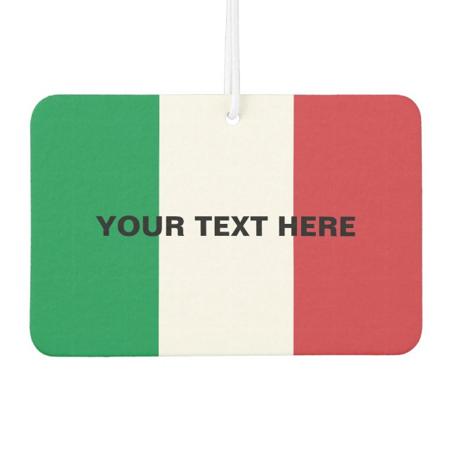 Custom Italian flag car air freshener (Front)