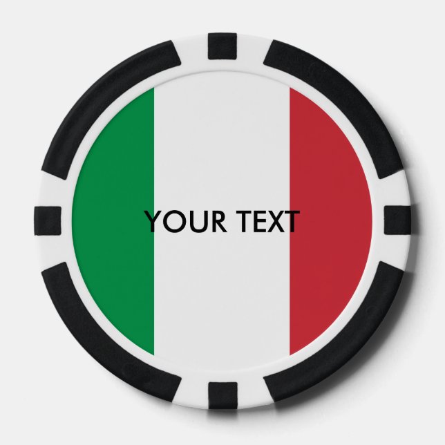 Custom Italian flag poker chips for Italy (Front)