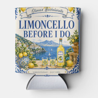 custom italian lemon  bachelorette Bridal party Can Cooler